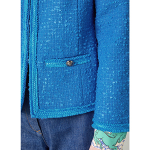 LK Bennett Lara Mazarine Blue Tweed Jacket